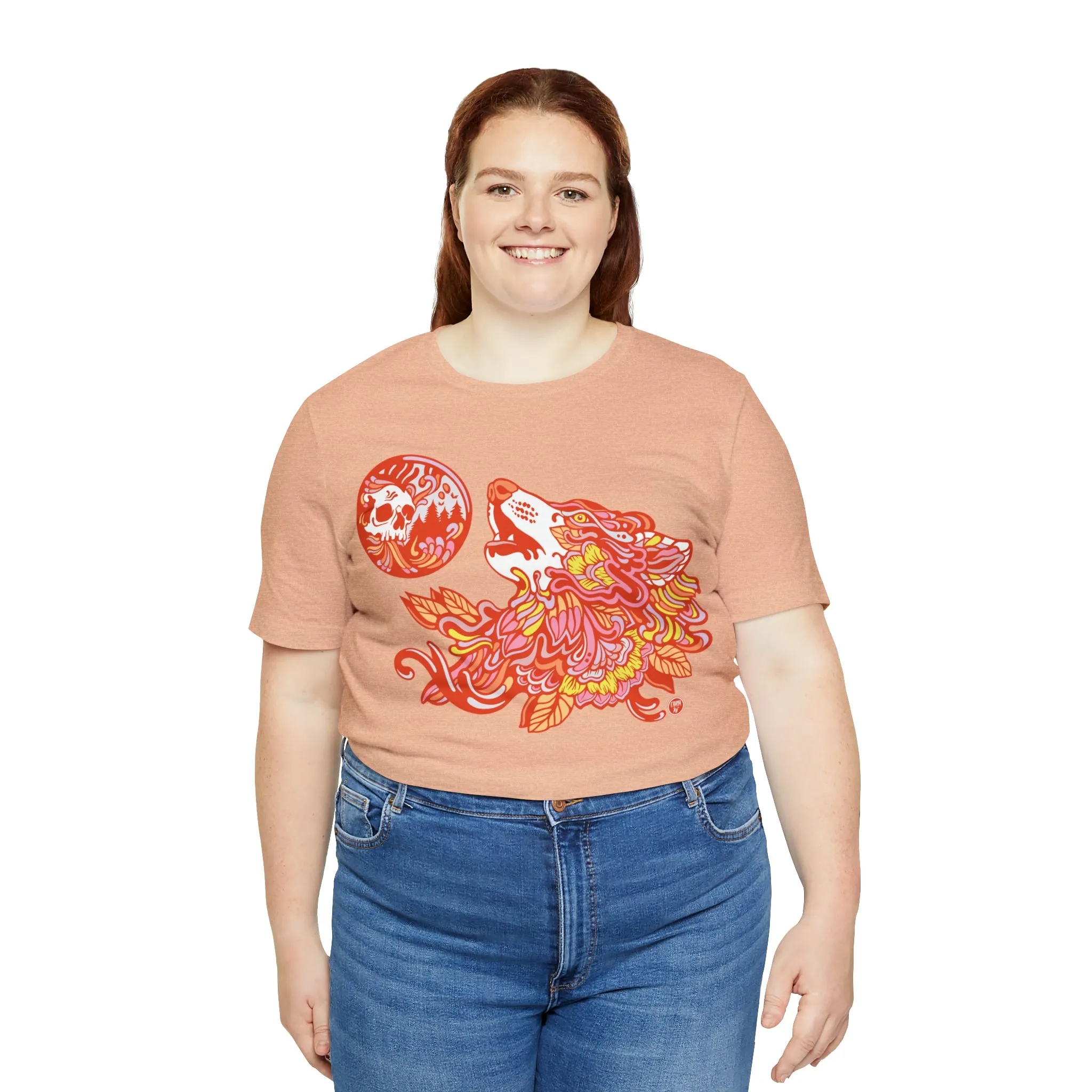 Howl-O-Ween (ORNG) by Chaya Av Unisex Short Sleeve T-Shirt DTG (16 Colors Available)