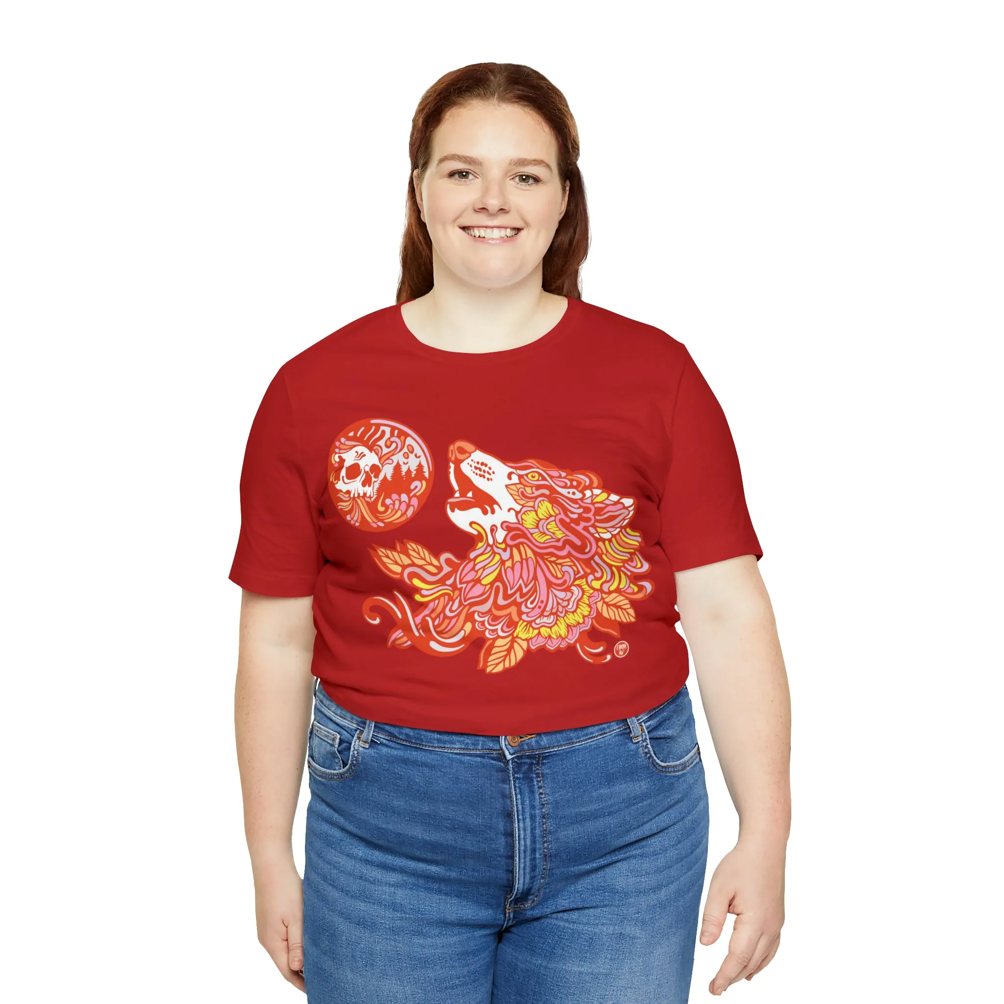 Howl-O-Ween (ORNG) by Chaya Av Unisex Short Sleeve T-Shirt DTG (16 Colors Available)