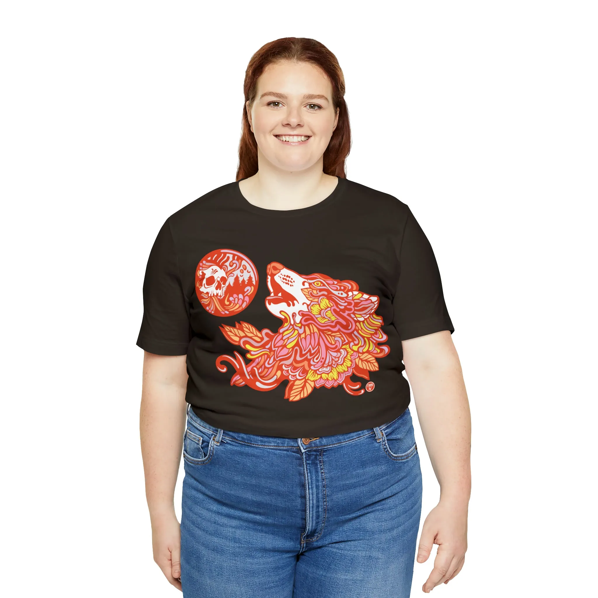Howl-O-Ween (ORNG) by Chaya Av Unisex Short Sleeve T-Shirt DTG (16 Colors Available)