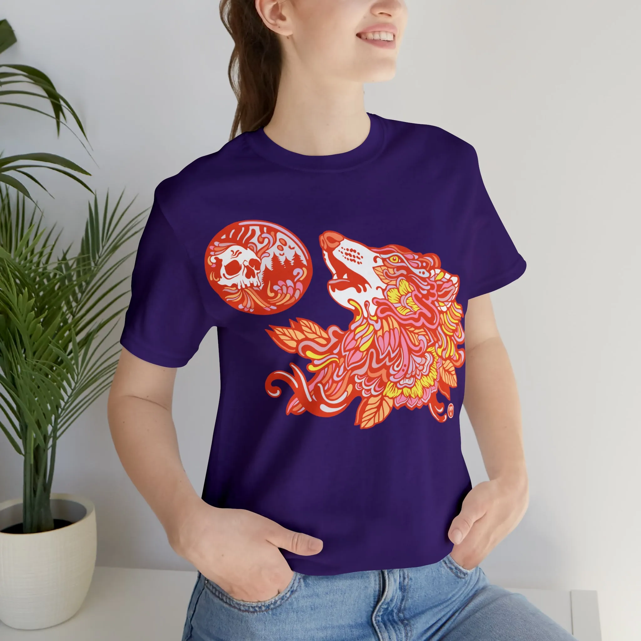 Howl-O-Ween (ORNG) by Chaya Av Unisex Short Sleeve T-Shirt DTG (16 Colors Available)