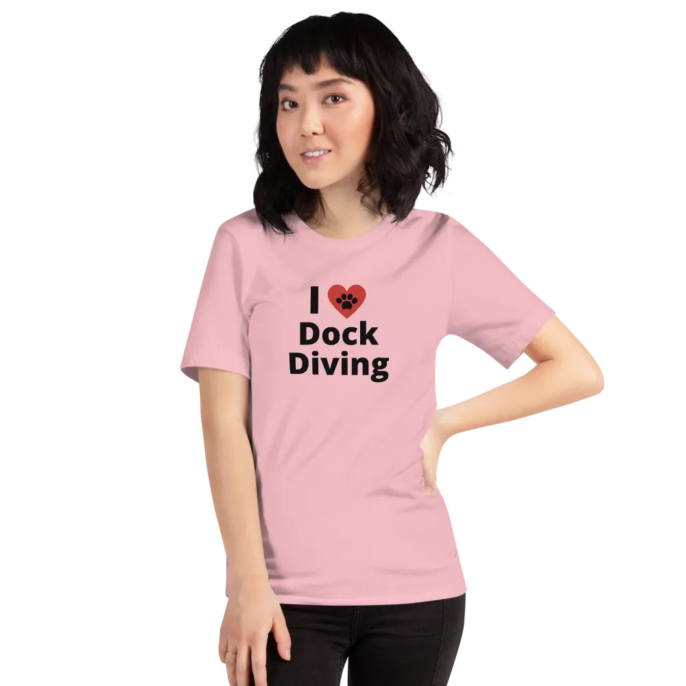 I Heart w/ Paw Dock Diving T-Shirts - Light