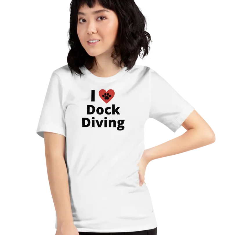 I Heart w/ Paw Dock Diving T-Shirts - Light