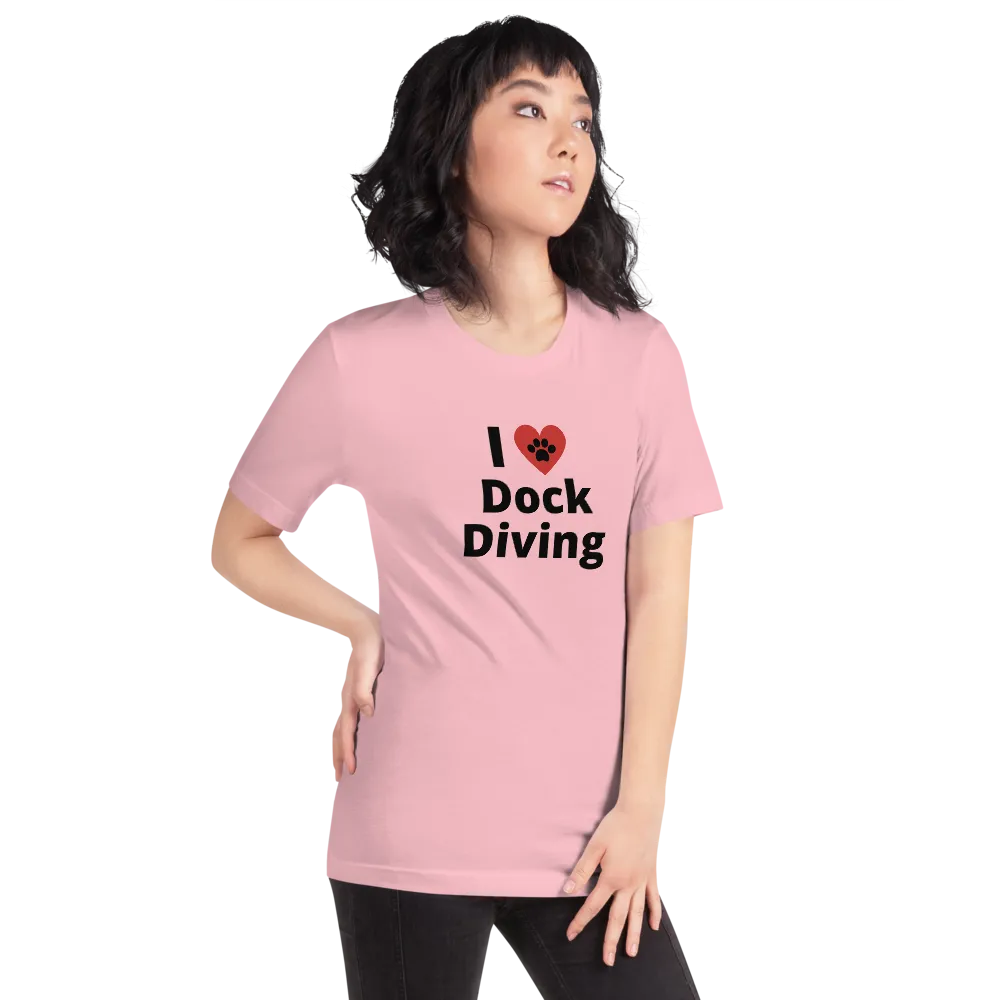 I Heart w/ Paw Dock Diving T-Shirts - Light