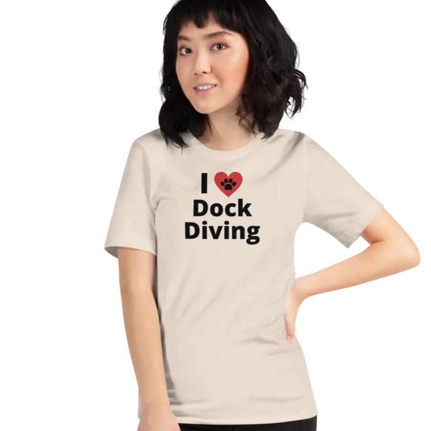 I Heart w/ Paw Dock Diving T-Shirts - Light