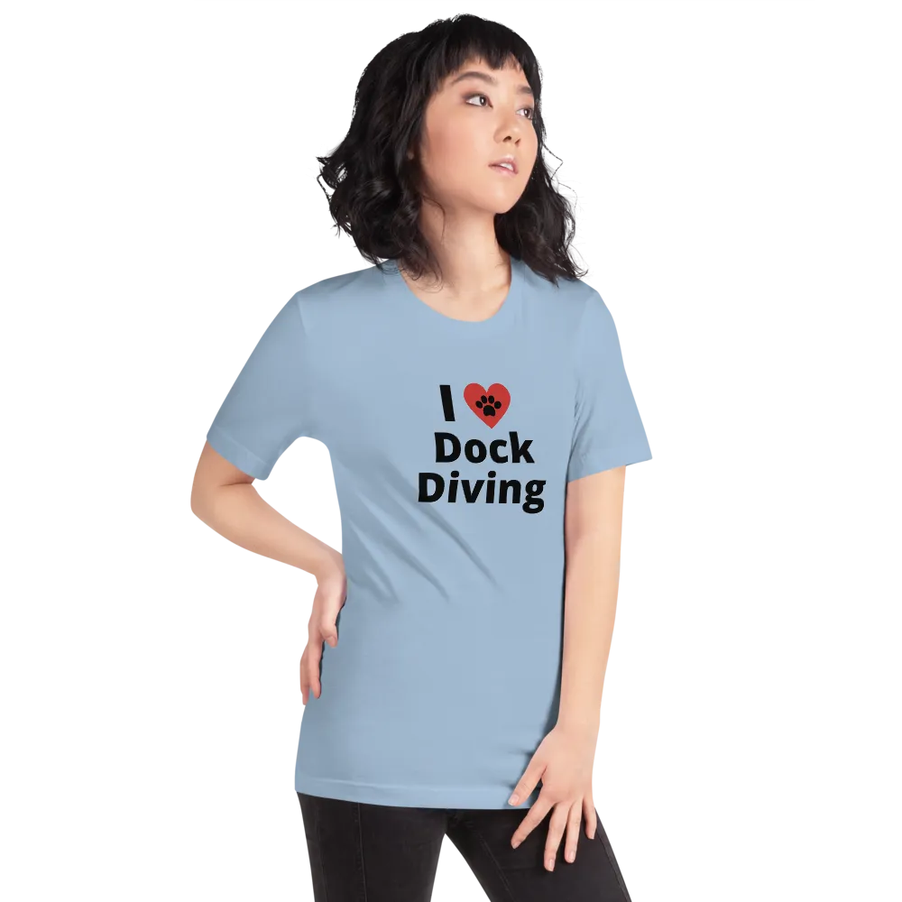 I Heart w/ Paw Dock Diving T-Shirts - Light