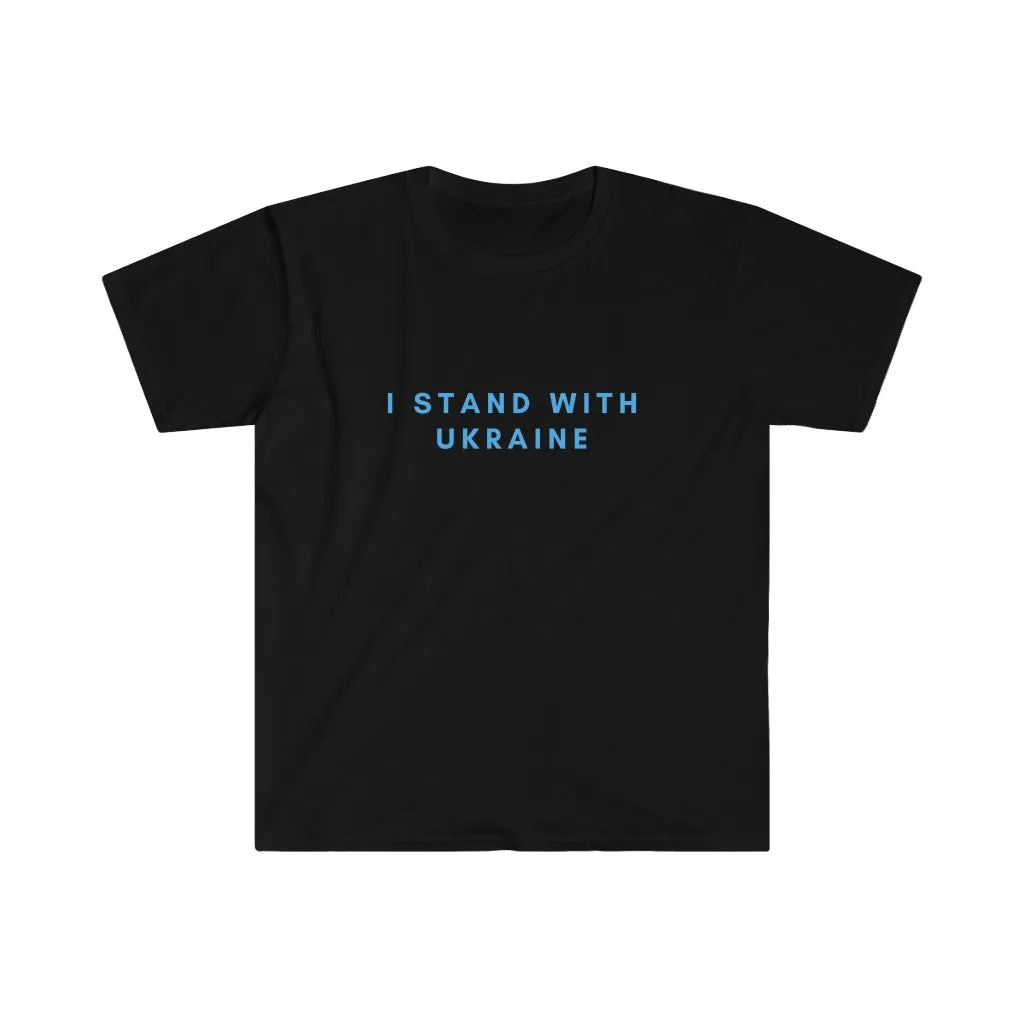 'I Stand With Ukraine' With Map Unisex Softstyle T-Shirt
