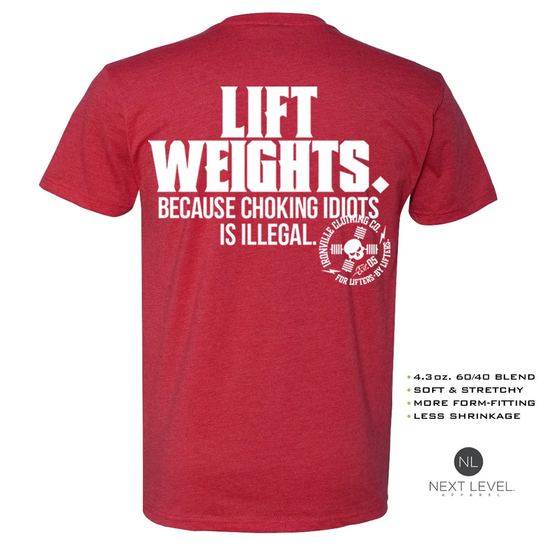 Ironville CHOKING IDIOTS Soft-Blend Fitted Gym T-shirt