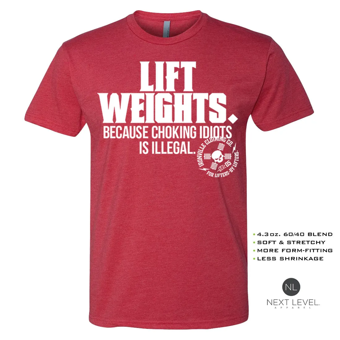 Ironville CHOKING IDIOTS Soft-Blend Fitted Gym T-shirt