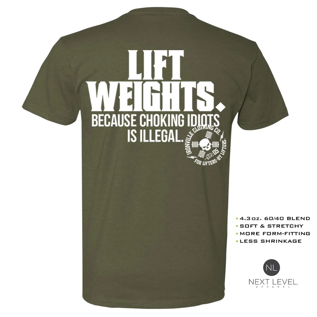 Ironville CHOKING IDIOTS Soft-Blend Fitted Gym T-shirt