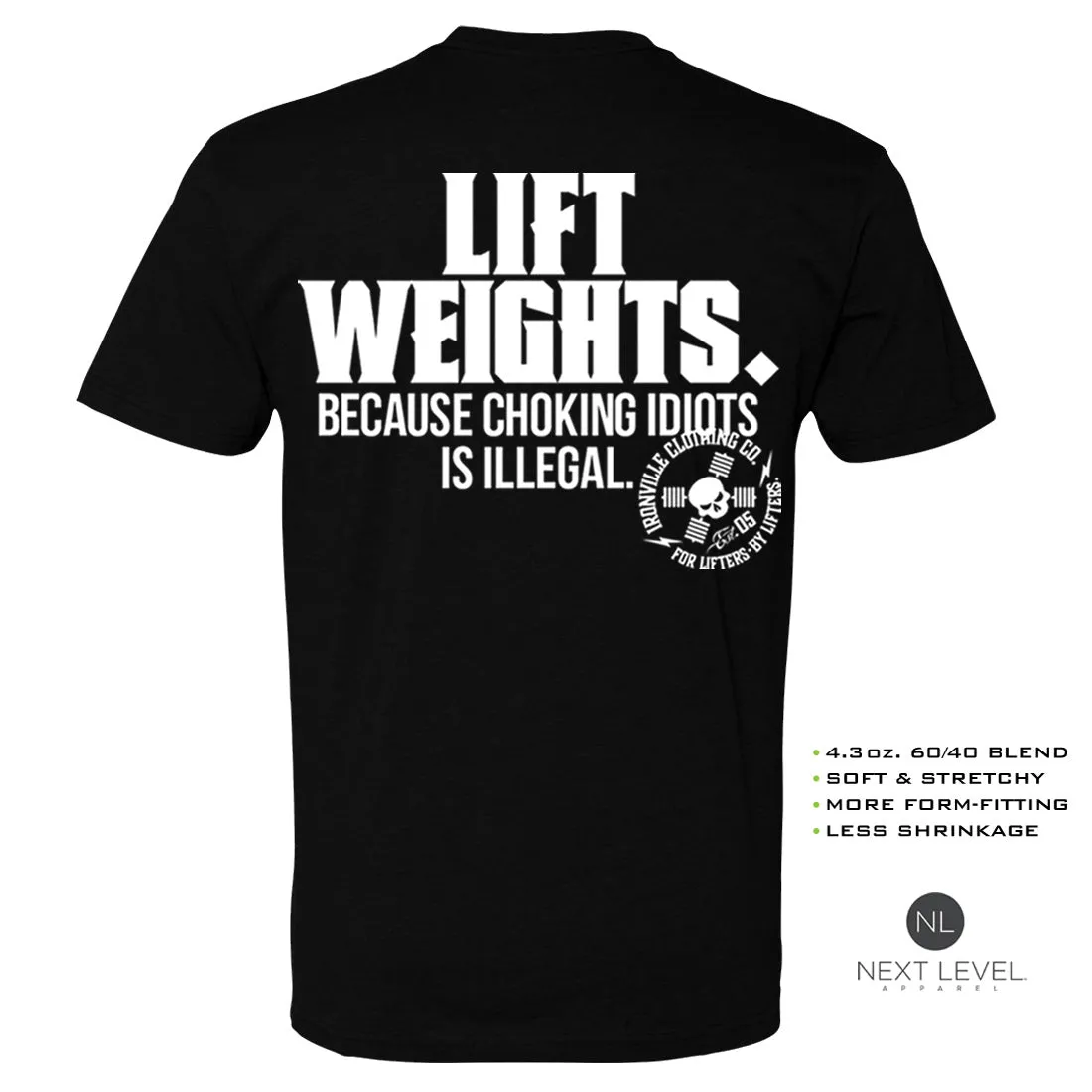 Ironville CHOKING IDIOTS Soft-Blend Fitted Gym T-shirt