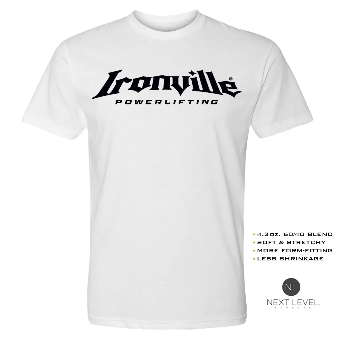 Ironville POWERLIFTING Soft-Blend Fitted Gym T-shirt