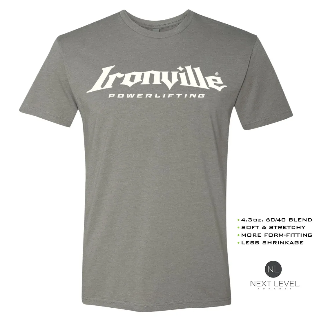 Ironville POWERLIFTING Soft-Blend Fitted Gym T-shirt