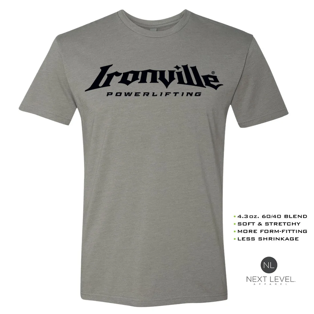 Ironville POWERLIFTING Soft-Blend Fitted Gym T-shirt