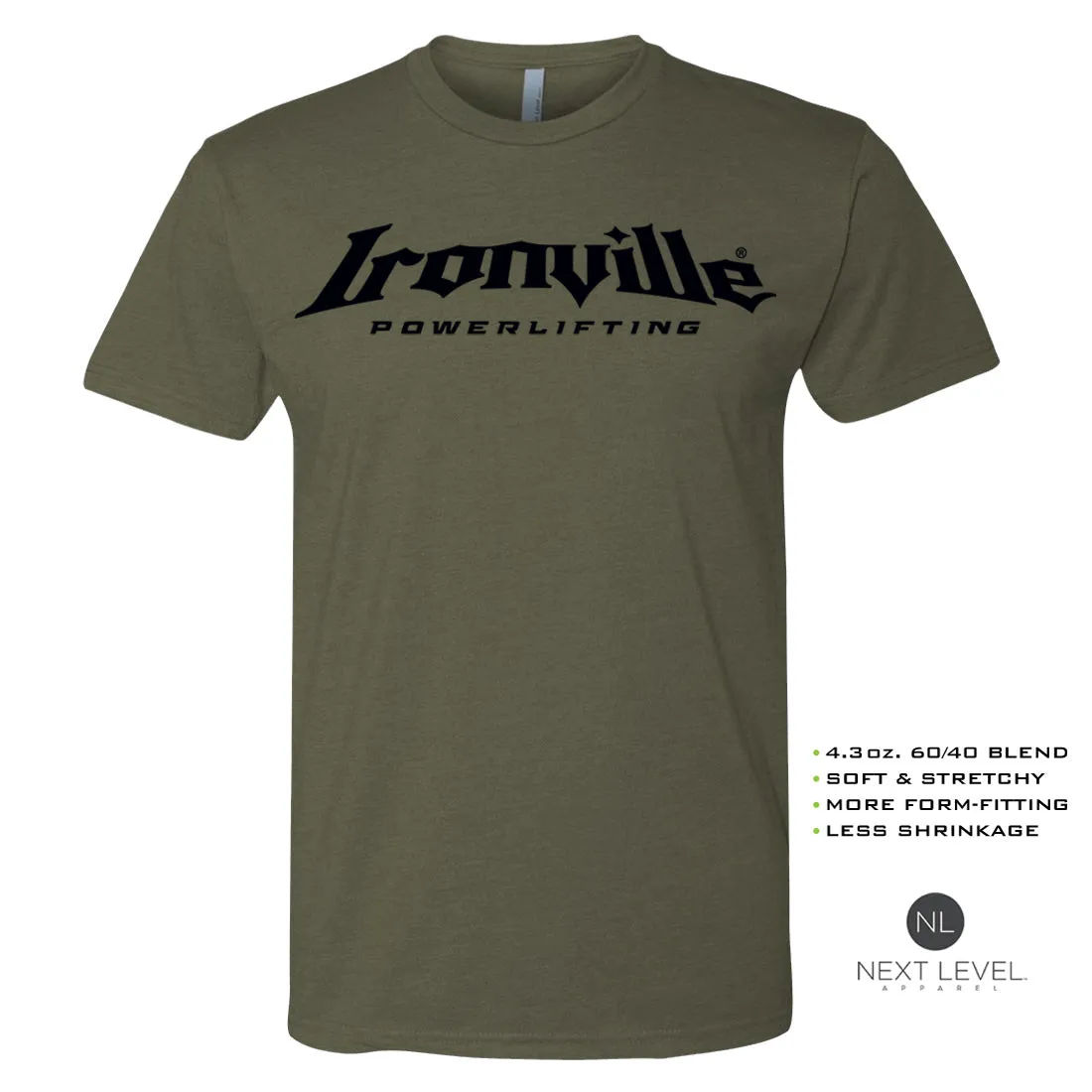 Ironville POWERLIFTING Soft-Blend Fitted Gym T-shirt