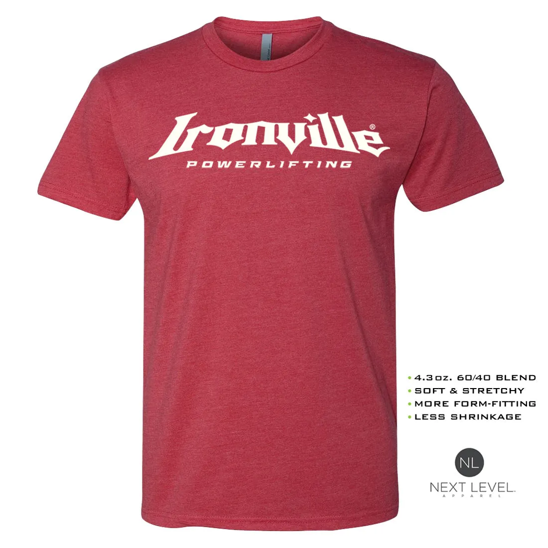 Ironville POWERLIFTING Soft-Blend Fitted Gym T-shirt