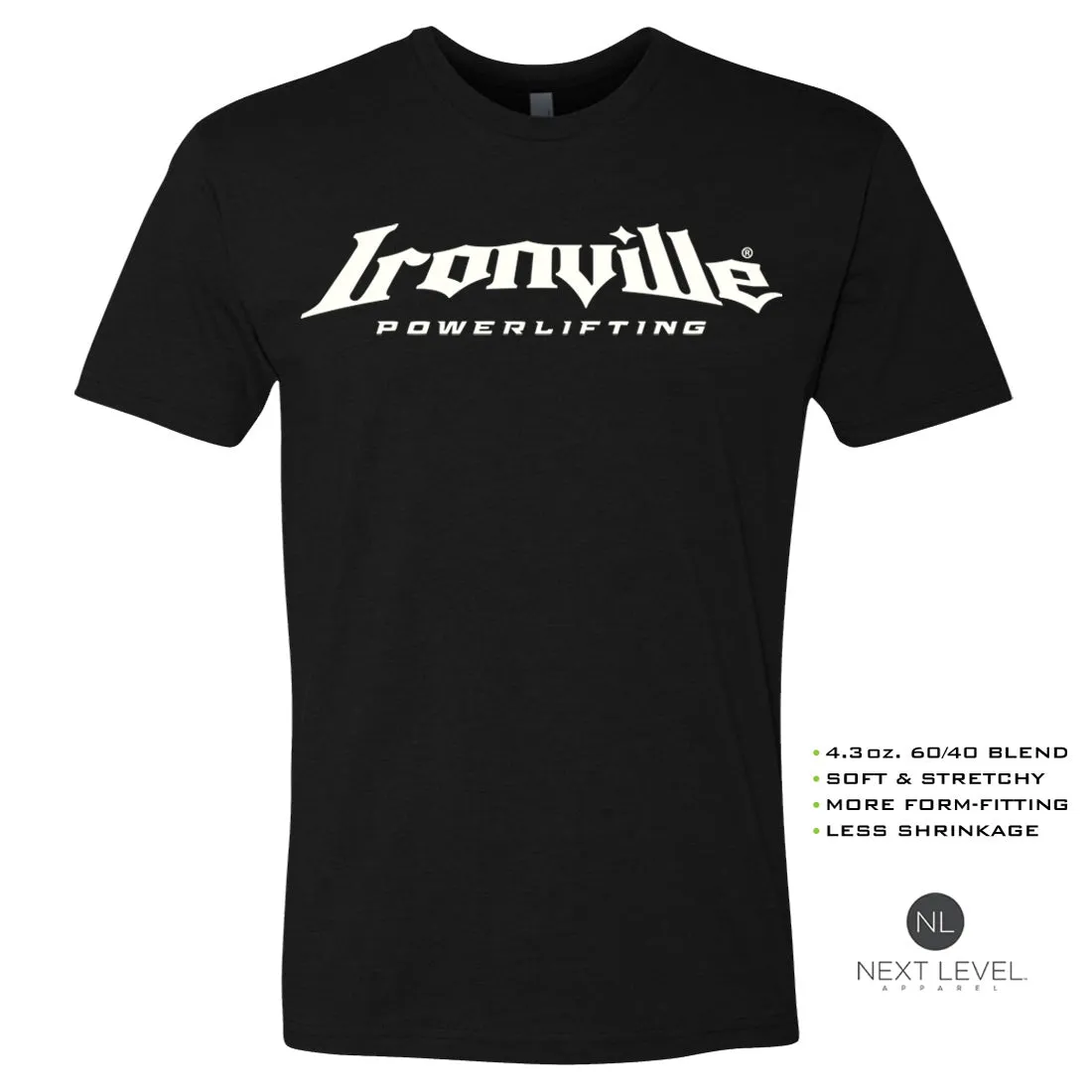 Ironville POWERLIFTING Soft-Blend Fitted Gym T-shirt