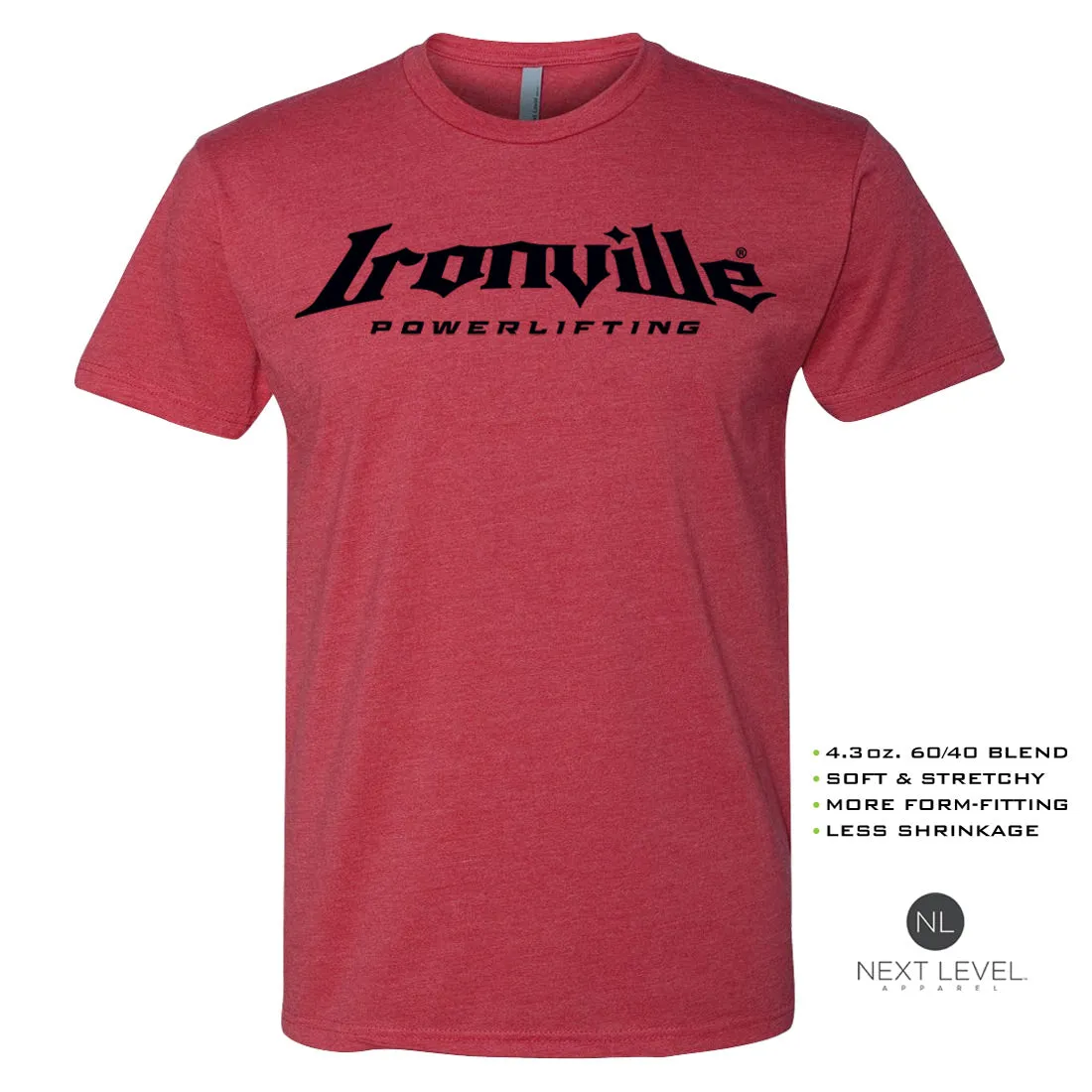 Ironville POWERLIFTING Soft-Blend Fitted Gym T-shirt