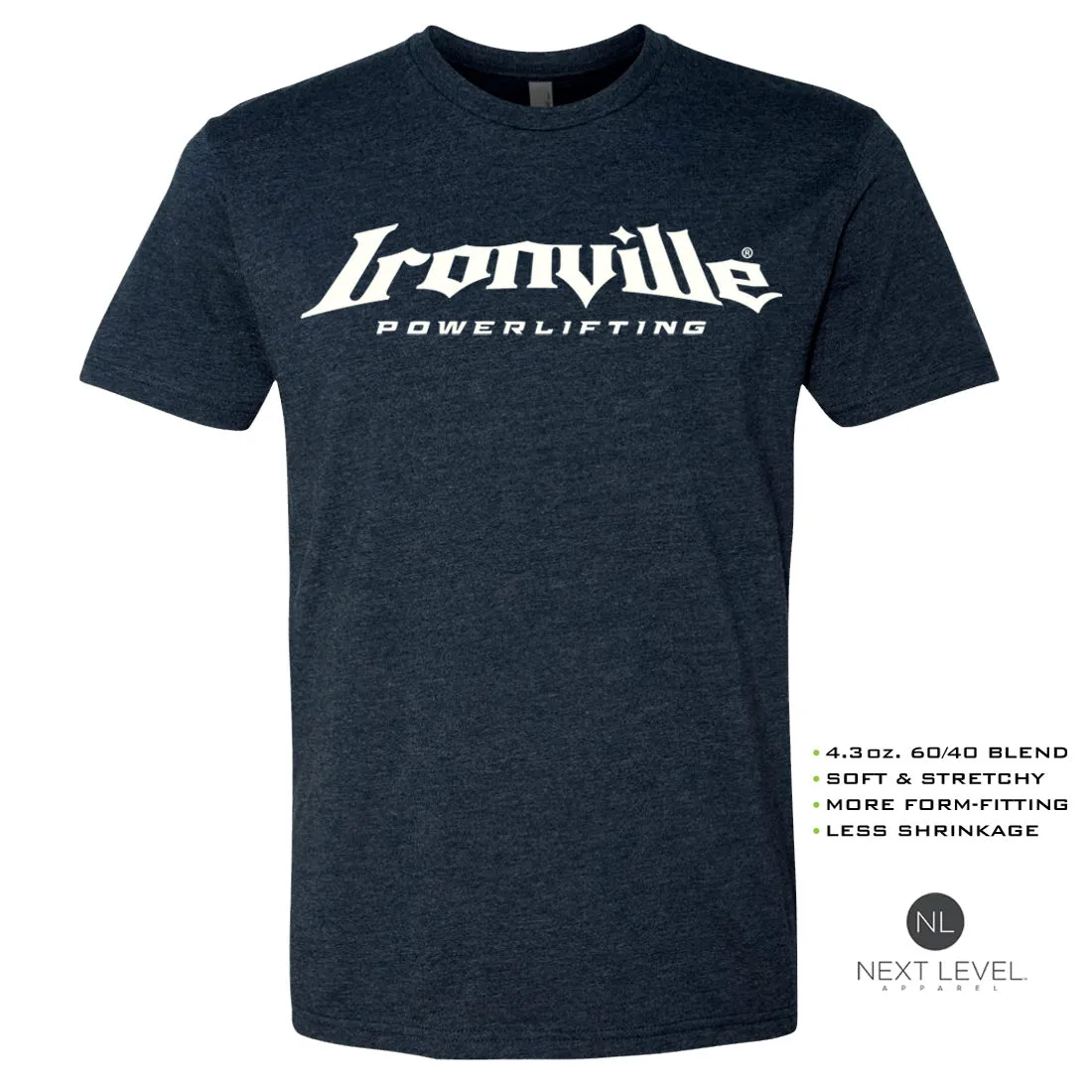Ironville POWERLIFTING Soft-Blend Fitted Gym T-shirt