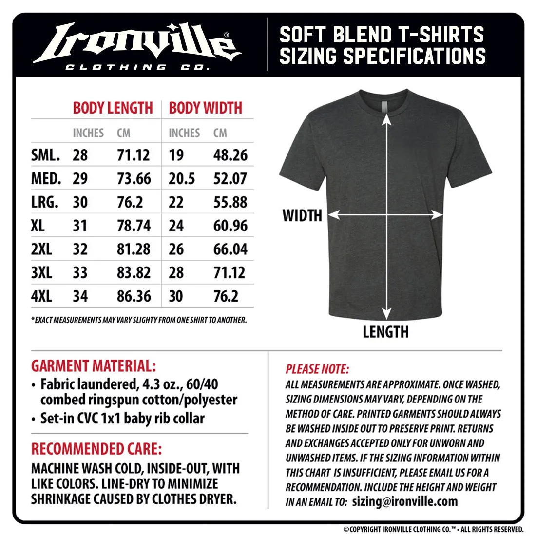 Ironville POWERLIFTING Soft-Blend Fitted Gym T-shirt