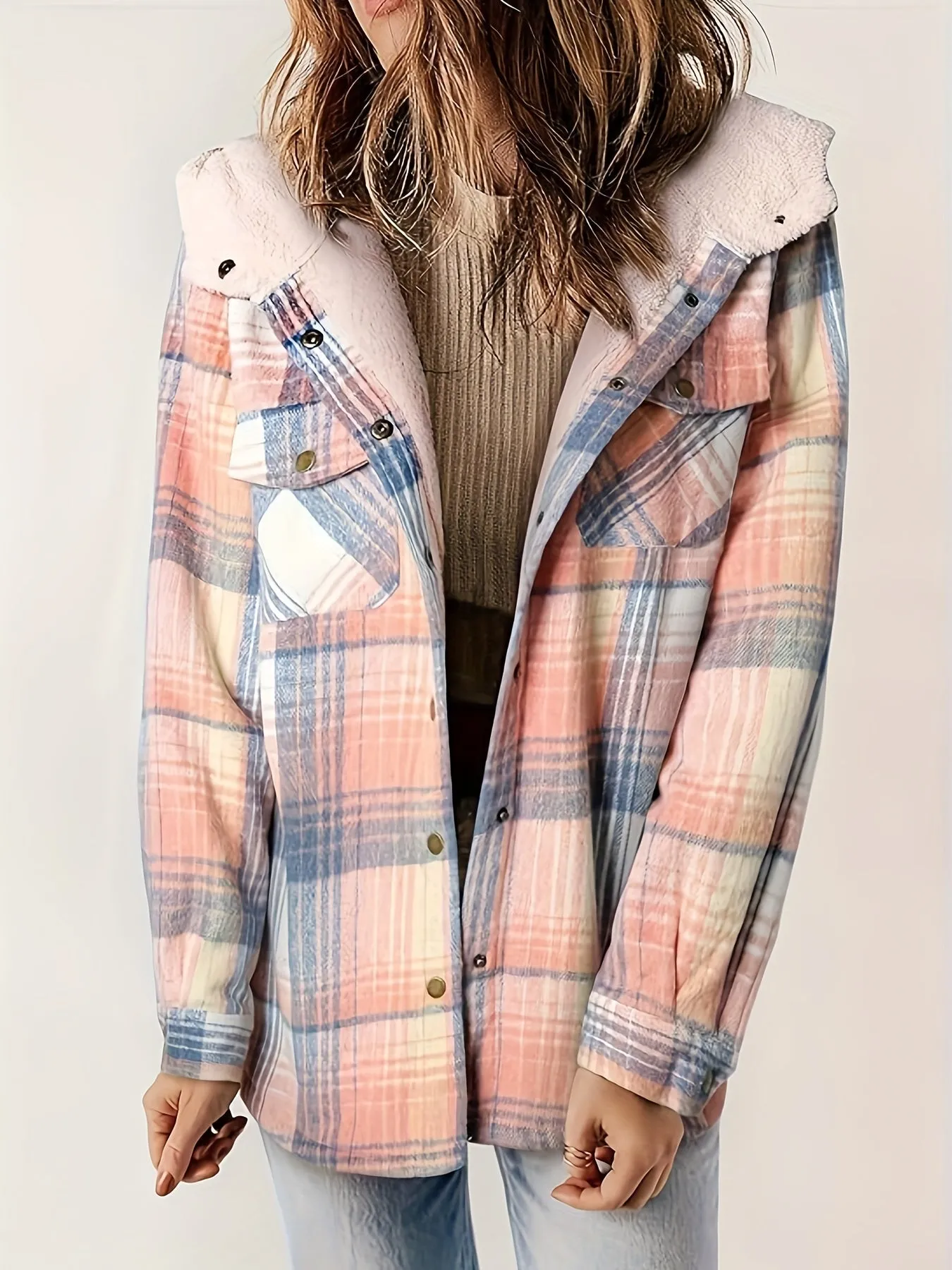 Ivelisse | Jacket with check pattern and zipper