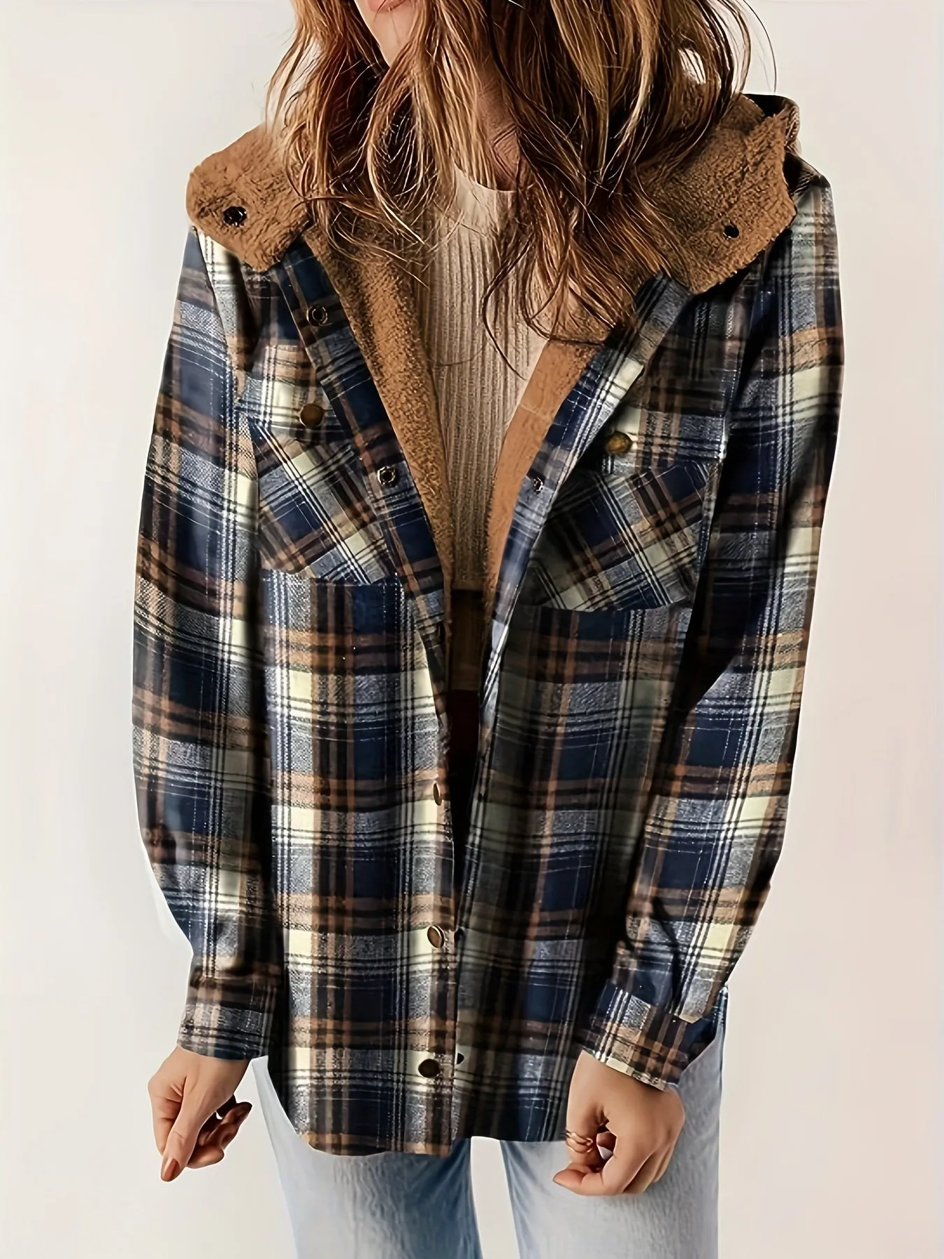 Ivelisse | Jacket with check pattern and zipper