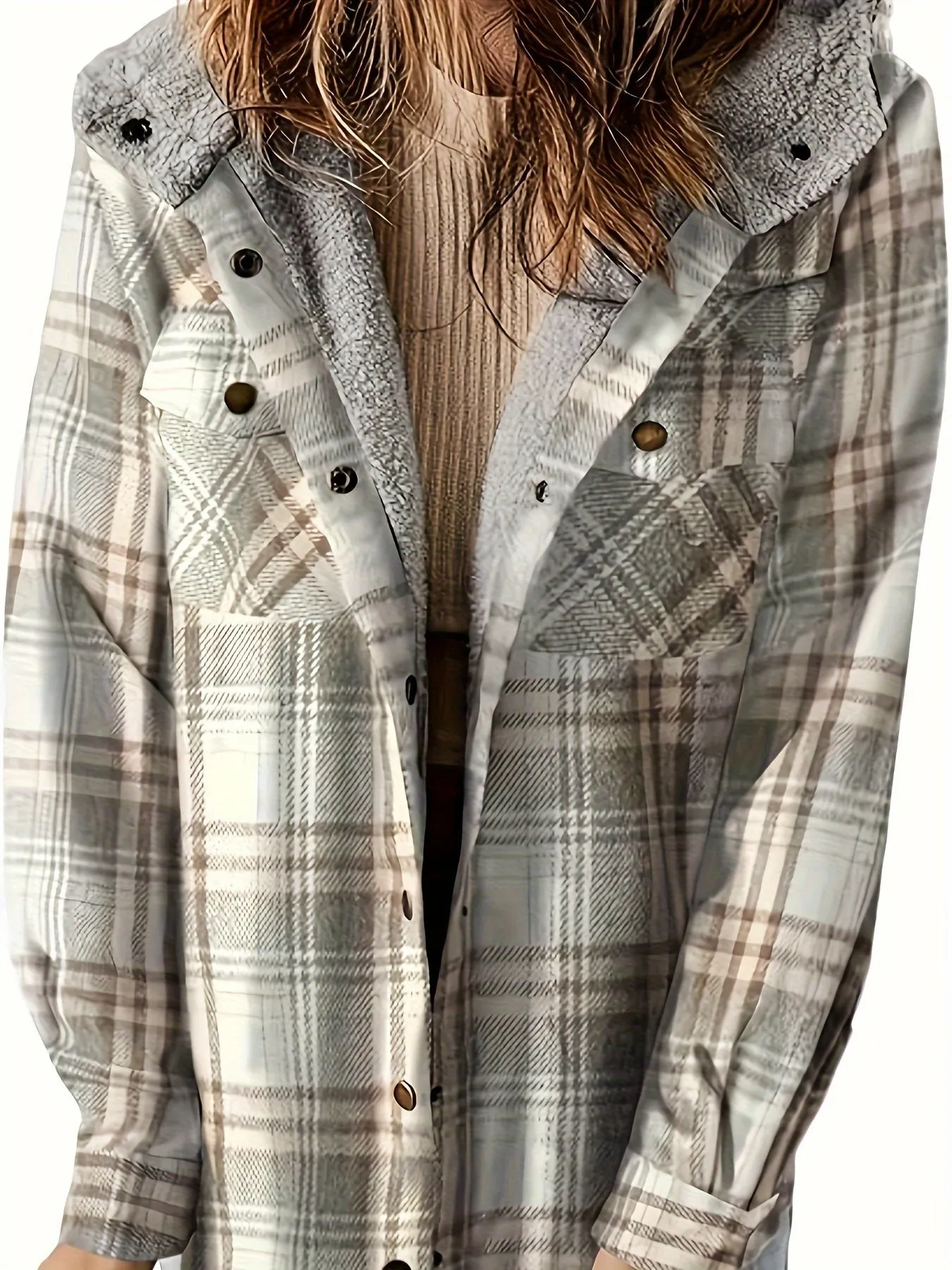 Ivelisse | Jacket with check pattern and zipper