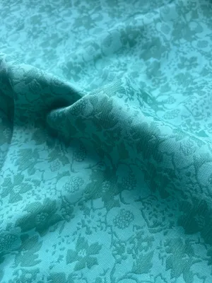 Jacques 004 cotton stretch jacquard soft green flowers