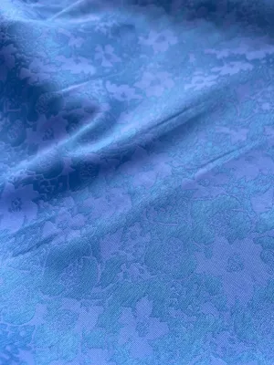 Jacques 012 cotton stretch jacquard lilac/turquoise flowers