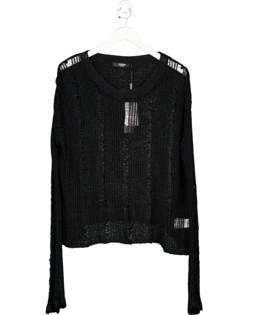 jaded Black Loose Knit Jumper UK M