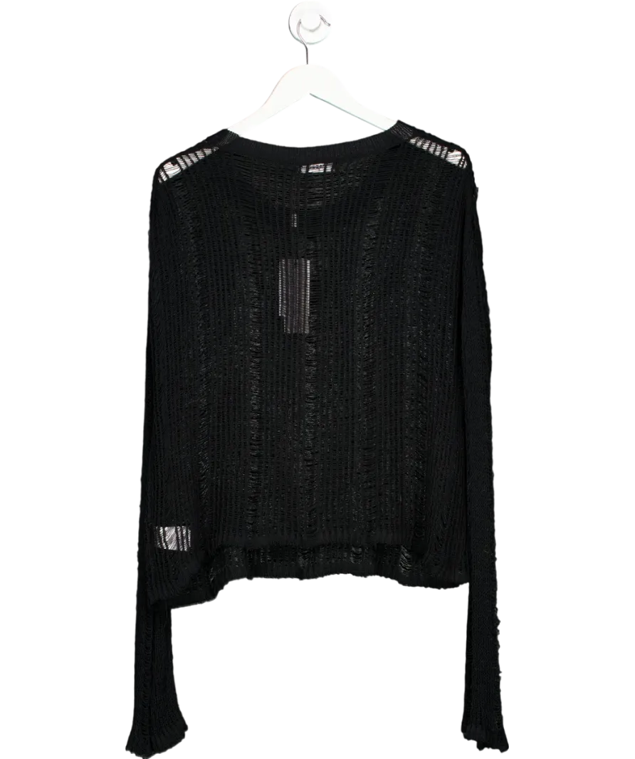 jaded Black Loose Knit Jumper UK M