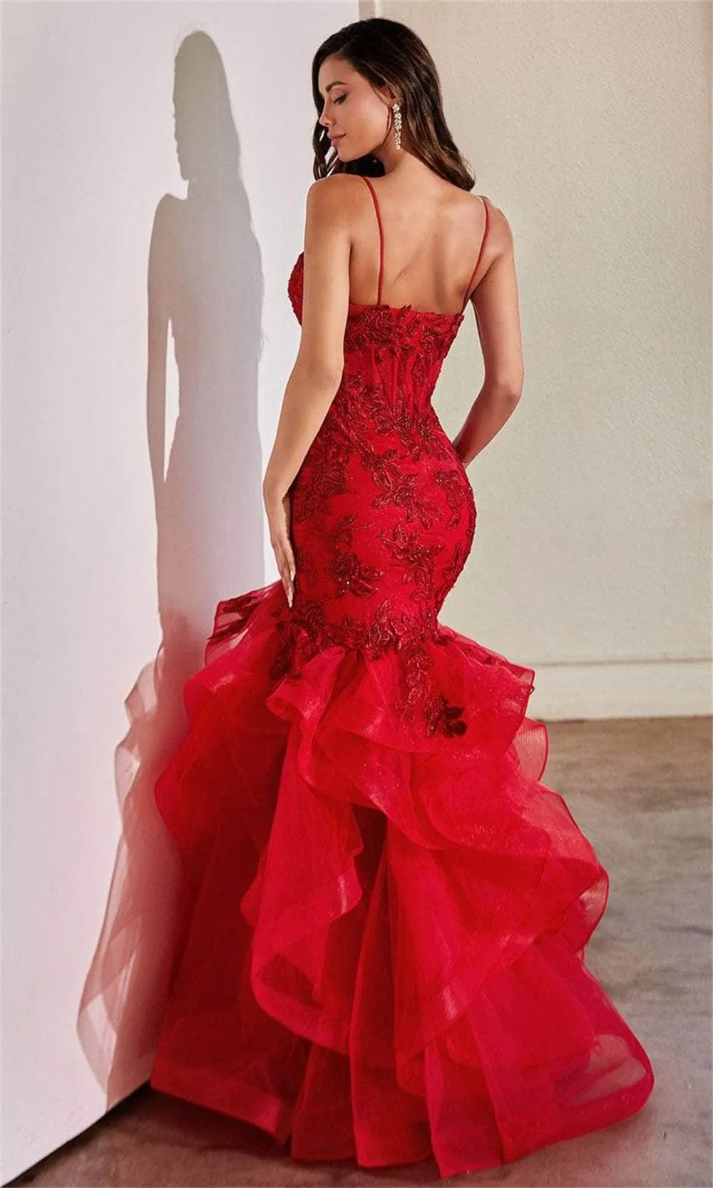 JazzHer Mermaid Tulle vestidos de noche Heart Shaped Neck Illusion Prom Dresses Elegant Sleevesless Floor-Length Valentines Day-(PRE-ORDER)