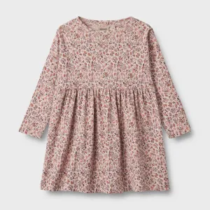 Jersey Dress L/S Emmy in Pale Rose Flowers