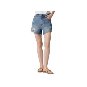 JOIE Womens Blue Zippered Pocketed Raw-edge Hems Shorts Shorts 26