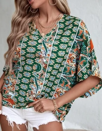 Joy | Boho Chic Floral Blouse Trendy Summer Style