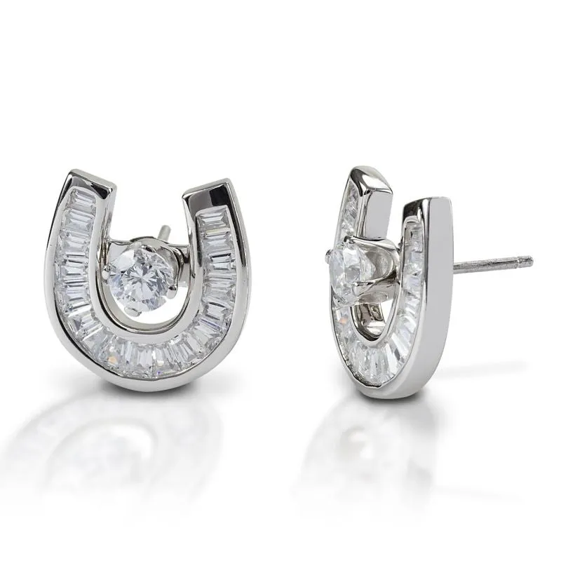 Kelly Herd S Slv Baquette Horseshoe Earrings