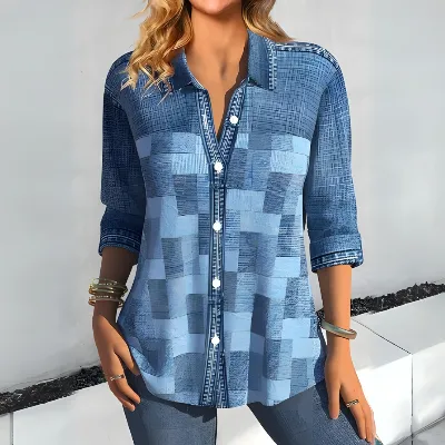 Kezia - Casual Checked Blouse for Women