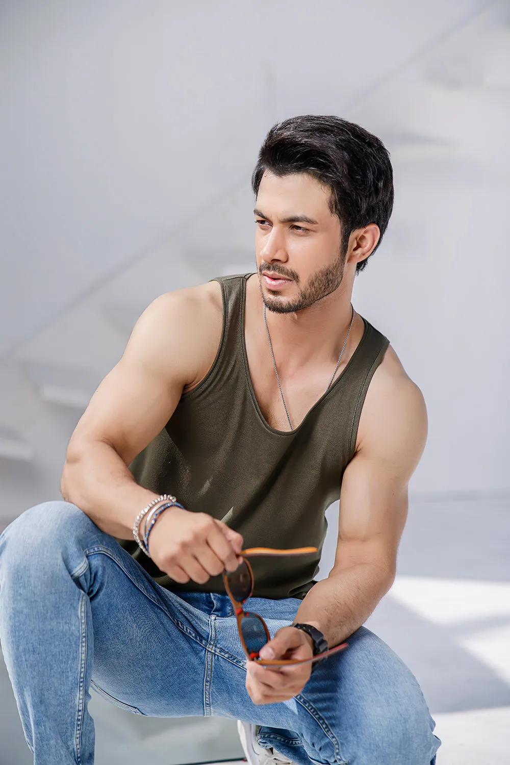 Khaki Green Organic Vest