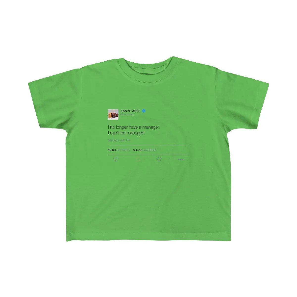Kid's Fine Jersey Tee - I no longer Have a Manager, I can't be managed