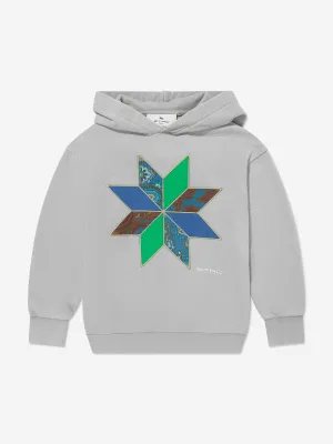 Kids Patchwork Applique Hoodie in Grey