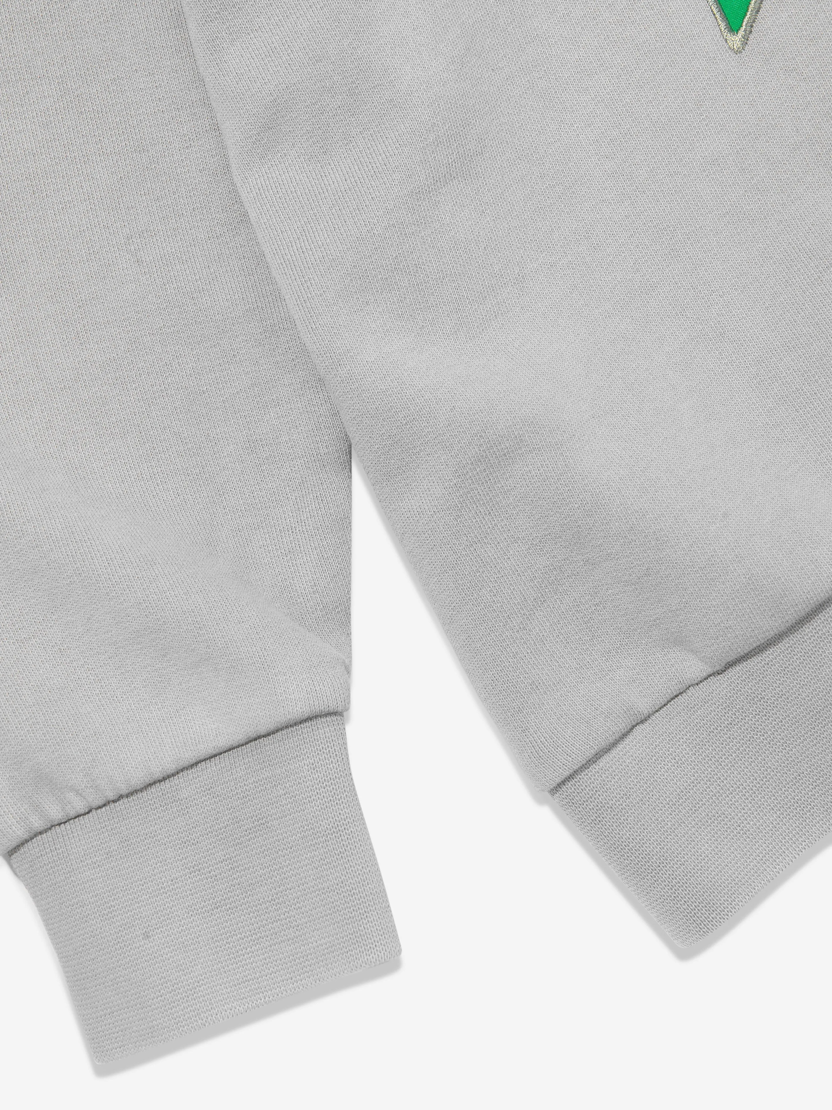 Kids Patchwork Applique Hoodie in Grey