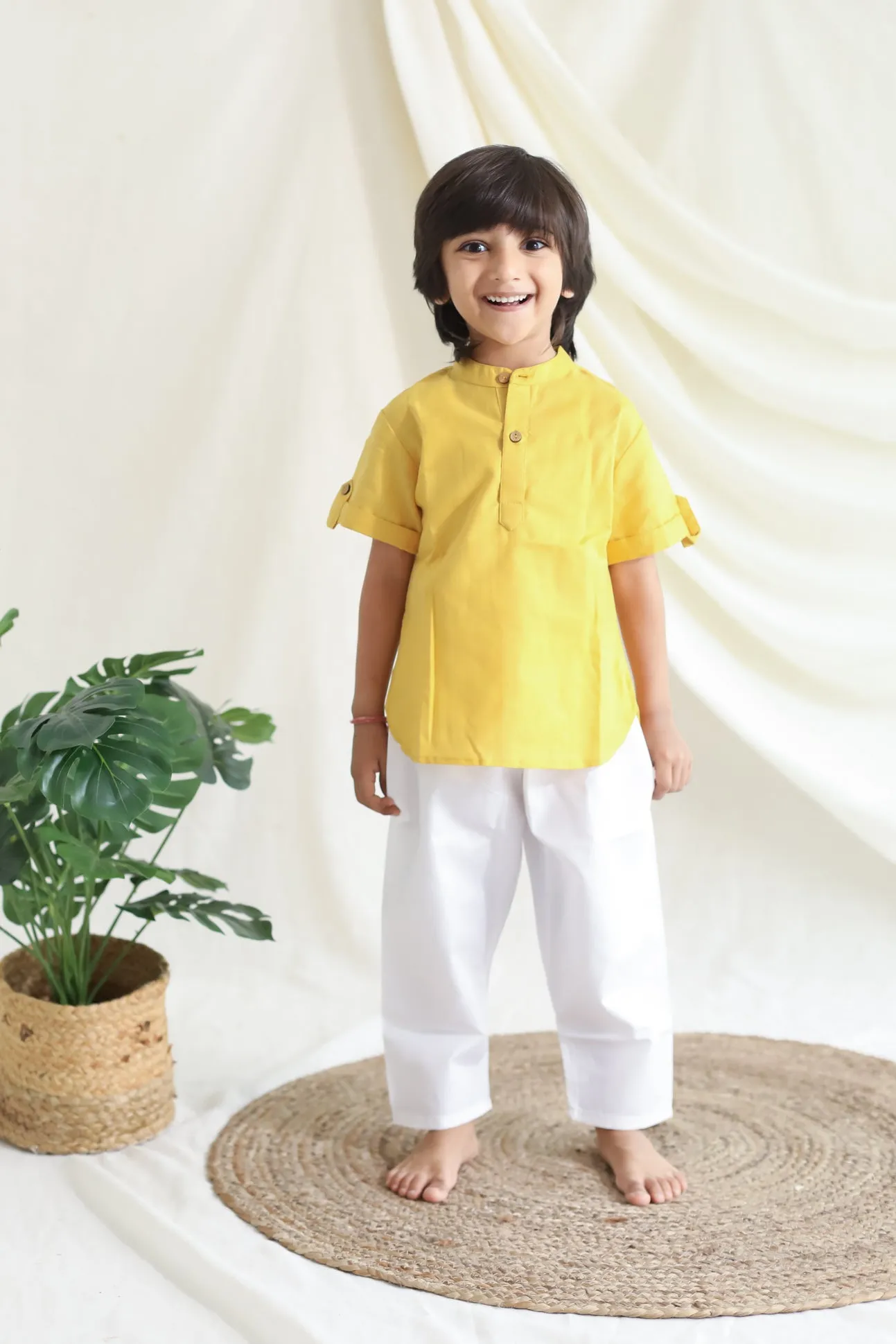 Klingaru Short Kurta - Soft Yellow