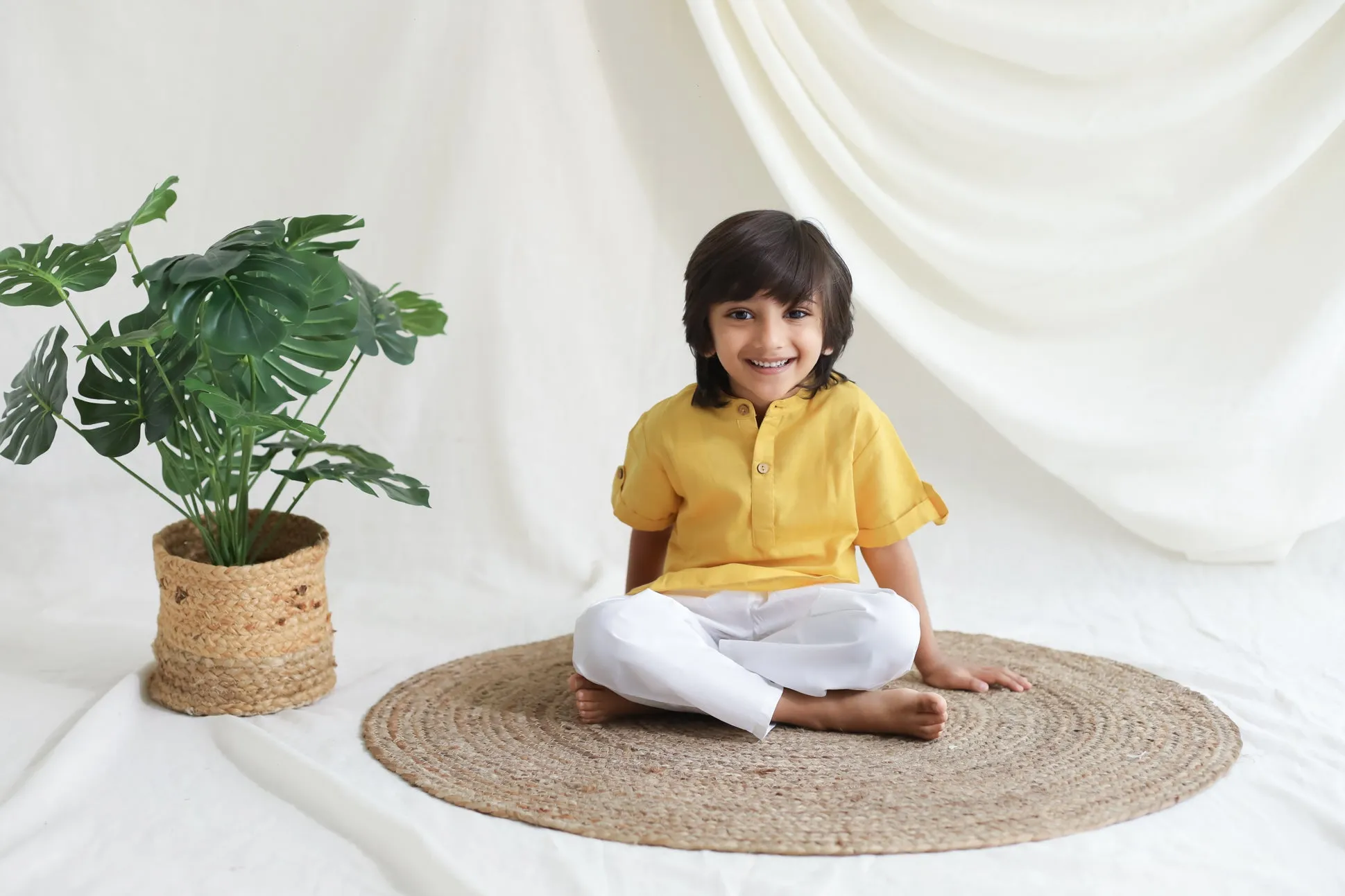 Klingaru Short Kurta - Soft Yellow