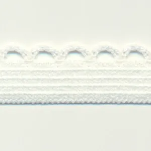Knit Picot Stretch Tape #01 White