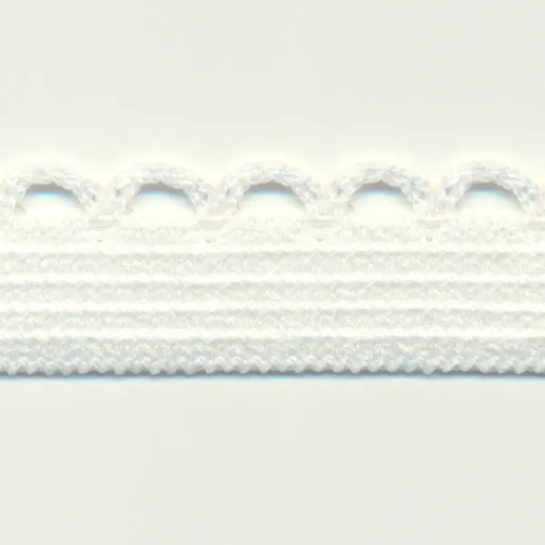 Knit Picot Stretch Tape #01 White
