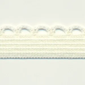 Knit Picot Stretch Tape #106 Ivory