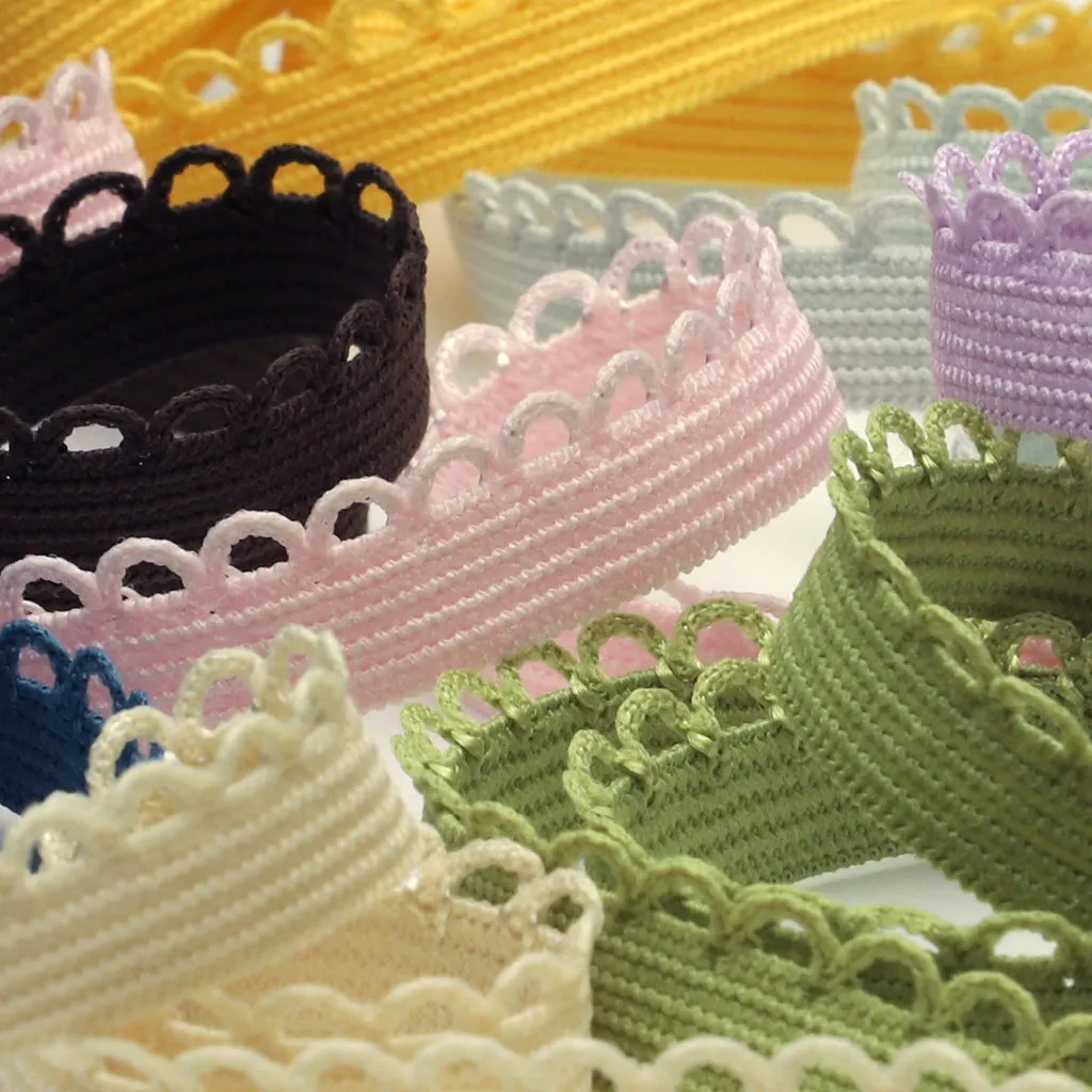 Knit Picot Stretch Tape #106 Ivory