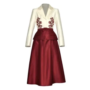 Larkin Notched Long Sleeves Sashes Office Lady Dress