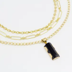 Layared Necklace with Black Tourmaline