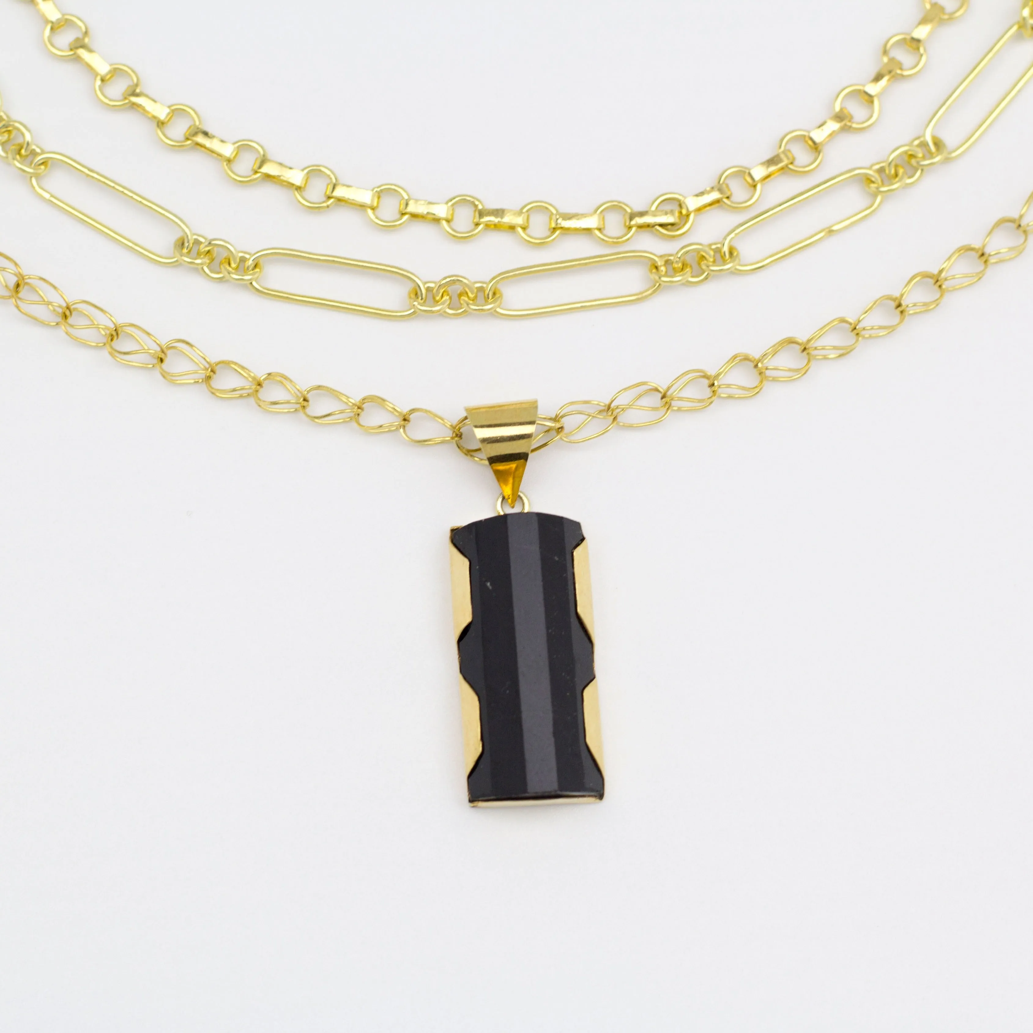 Layared Necklace with Black Tourmaline