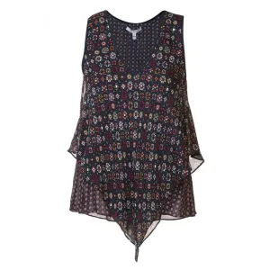 Layered Handkerchief V Neck Tank